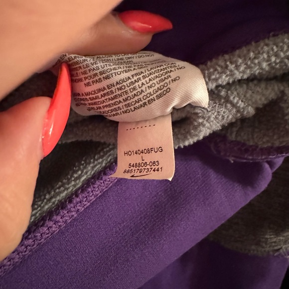 Nike Therma-Fit Heathered Gray Hoodie with Purple Center Swoosh - Picture 9 of 9